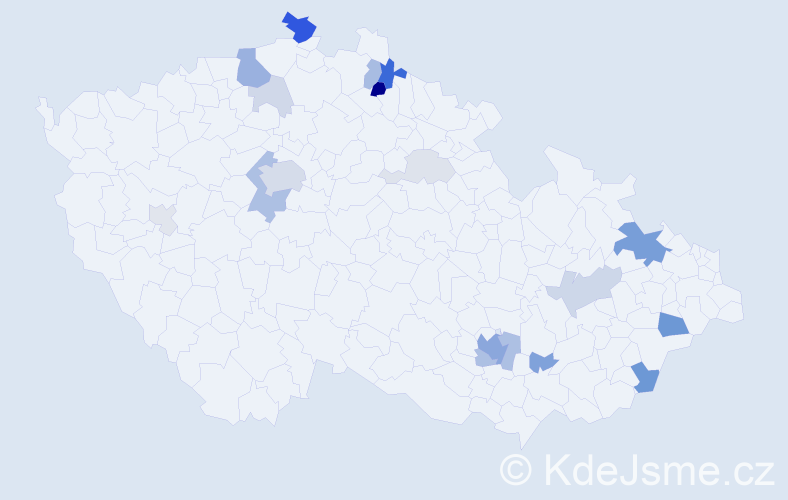 Příjmení: 'Kunze', počet výskytů 60 v celé ČR