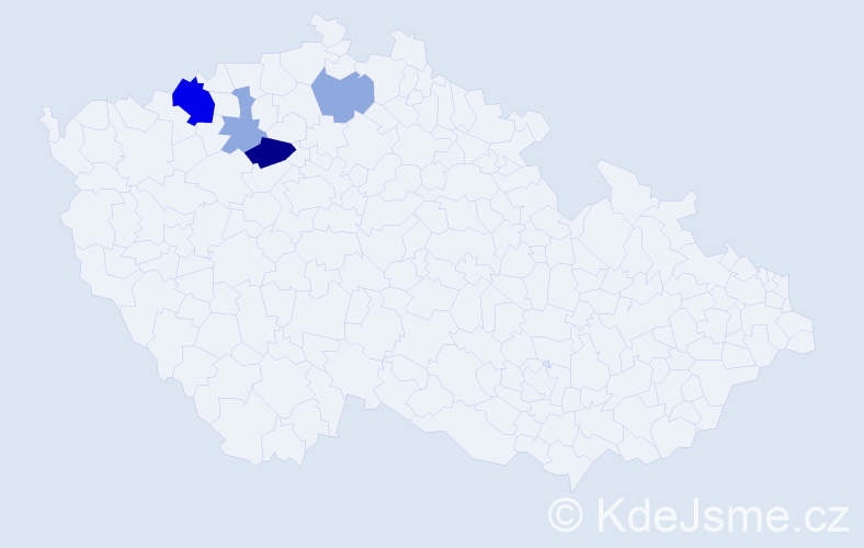 Příjmení: 'Pruskavec', počet výskytů 14 v celé ČR