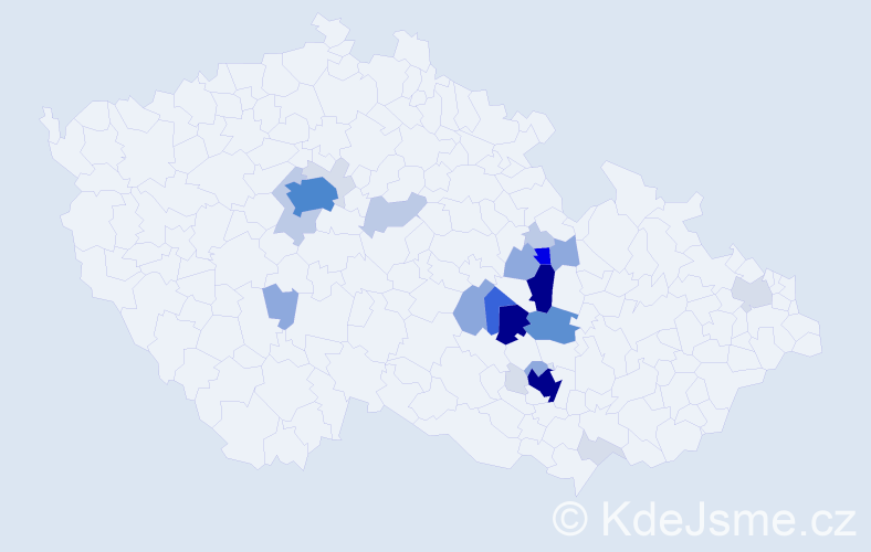 Příjmení: 'Čuhel', počet výskytů 127 v celé ČR