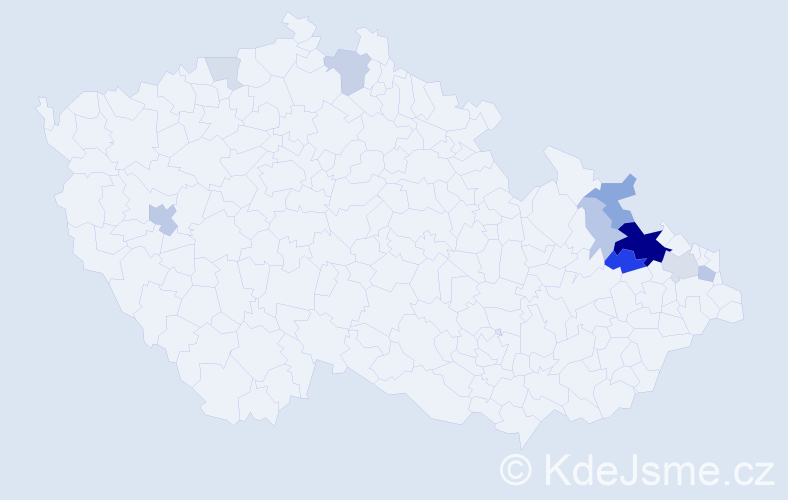 Příjmení: 'Pomp', počet výskytů 33 v celé ČR
