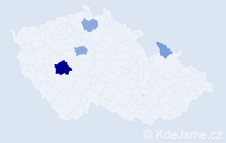 Příjmení: 'Hudaček', počet výskytů 11 v celé ČR
