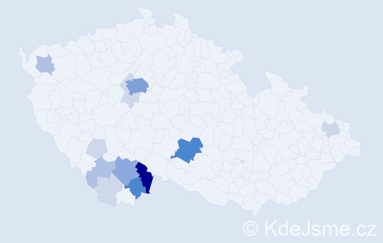 Příjmení: 'Apfelthaler', počet výskytů 44 v celé ČR