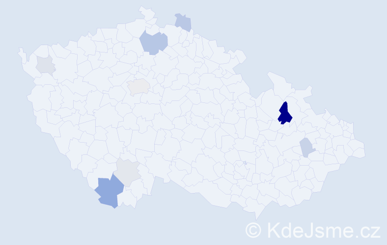 Příjmení: 'Kotlárik', počet výskytů 19 v celé ČR