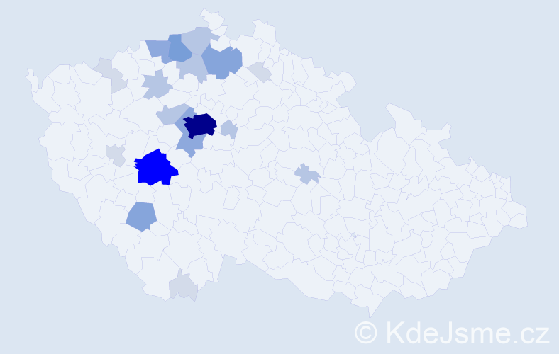 Příjmení: 'Kolinger', počet výskytů 65 v celé ČR