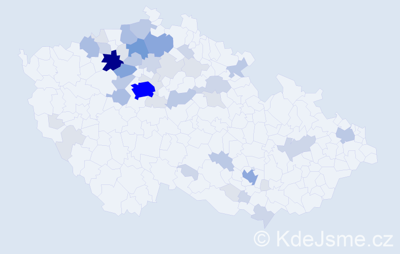 Příjmení: 'Ekrt', počet výskytů 137 v celé ČR