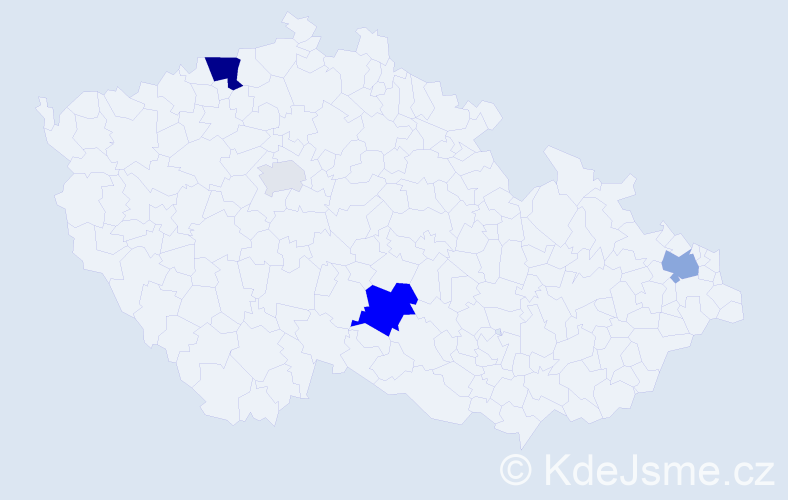 Příjmení: 'Ludaš', počet výskytů 10 v celé ČR