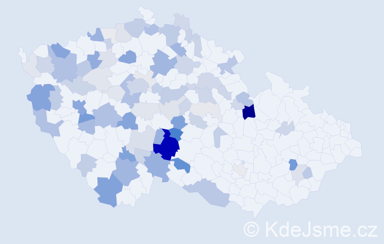 Příjmení: 'Chaloupek', počet výskytů 251 v celé ČR