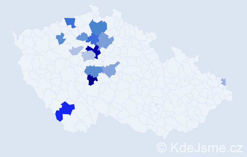 Příjmení: 'Pavlič', počet výskytů 34 v celé ČR