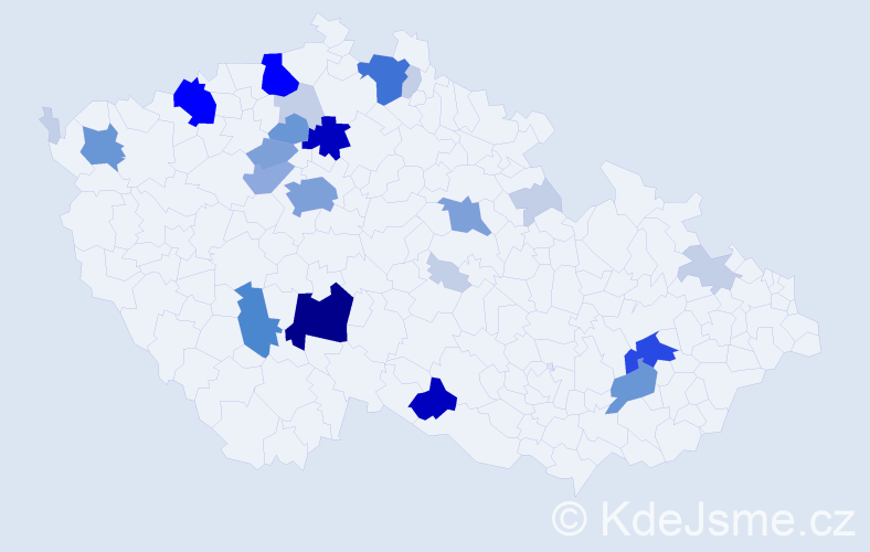 Příjmení: 'Rajz', počet výskytů 94 v celé ČR
