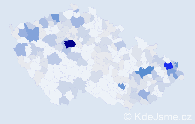 Příjmení: 'Kollárová', počet výskytů 548 v celé ČR