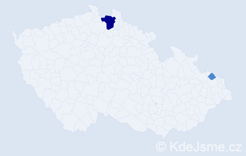 Příjmení: 'Gyurkovičová', počet výskytů 4 v celé ČR