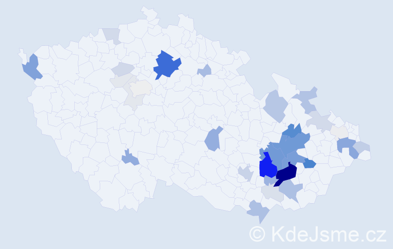 Příjmení: 'Raclavská', počet výskytů 146 v celé ČR