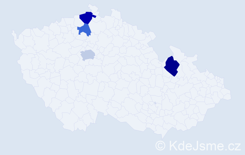 Příjmení: 'Tym', počet výskytů 7 v celé ČR