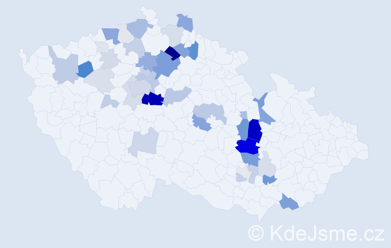 Příjmení: 'Dražil', počet výskytů 156 v celé ČR