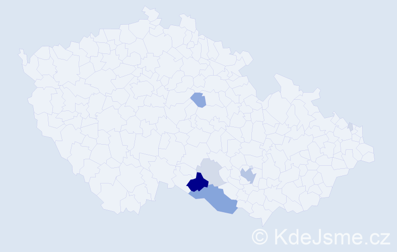Příjmení: 'Nejerálová', počet výskytů 28 v celé ČR