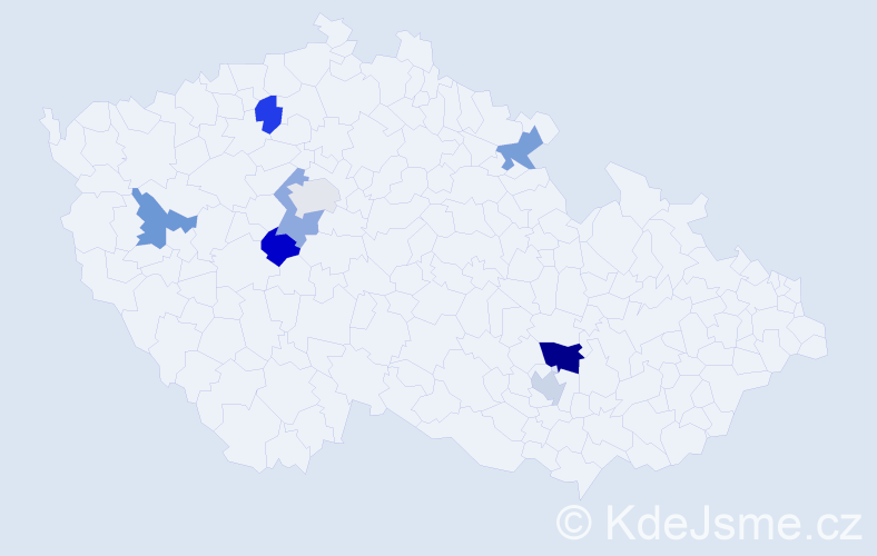 Příjmení: 'Dorjsuren', počet výskytů 10 v celé ČR
