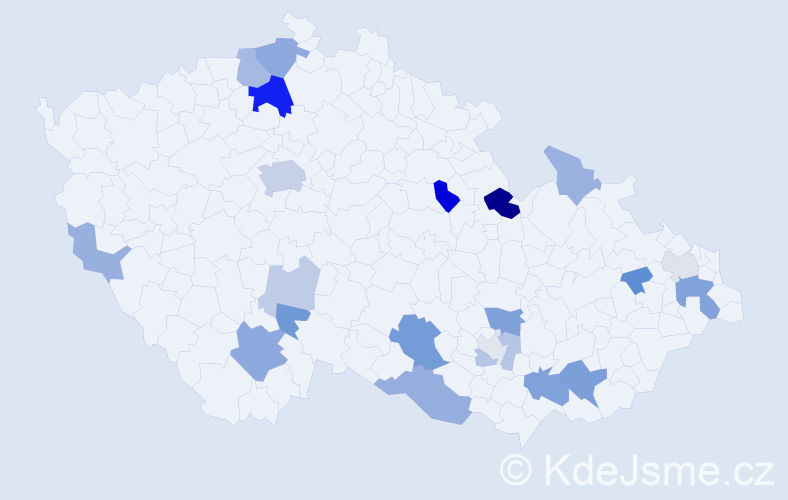 Příjmení: 'Andrášová', počet výskytů 50 v celé ČR