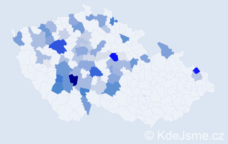 Příjmení: 'Laňka', počet výskytů 189 v celé ČR