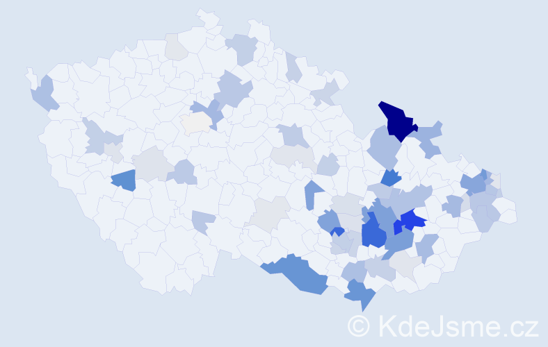 Příjmení: 'Pěčková', počet výskytů 217 v celé ČR