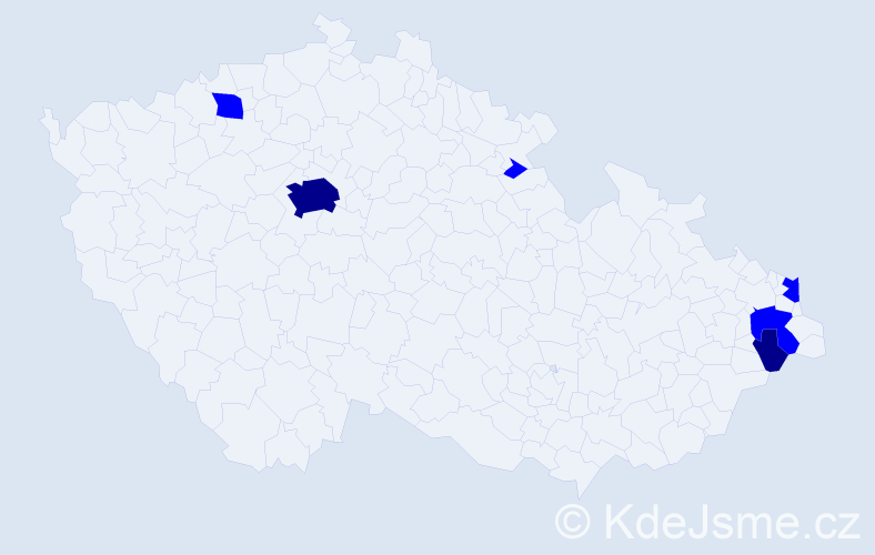 Příjmení: 'Kocher', počet výskytů 8 v celé ČR