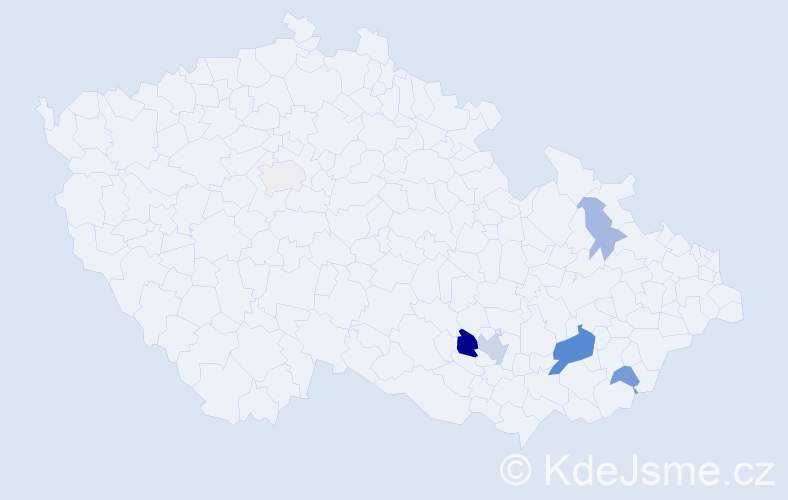Příjmení: 'Halabala', počet výskytů 15 v celé ČR