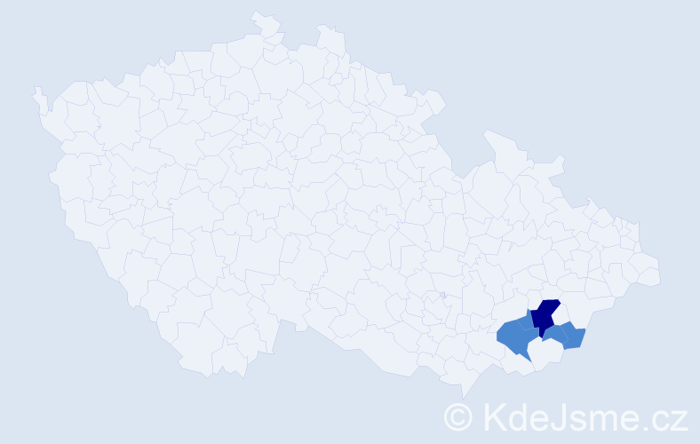 Příjmení: 'Máťa', počet výskytů 7 v celé ČR