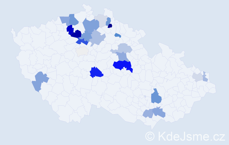 Příjmení: 'Chabada', počet výskytů 68 v celé ČR