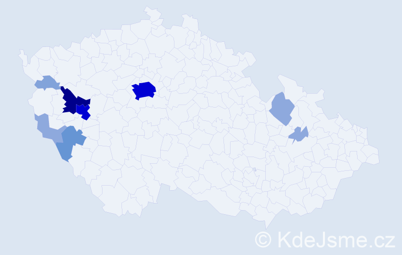 Příjmení: 'Eksteinová', počet výskytů 30 v celé ČR