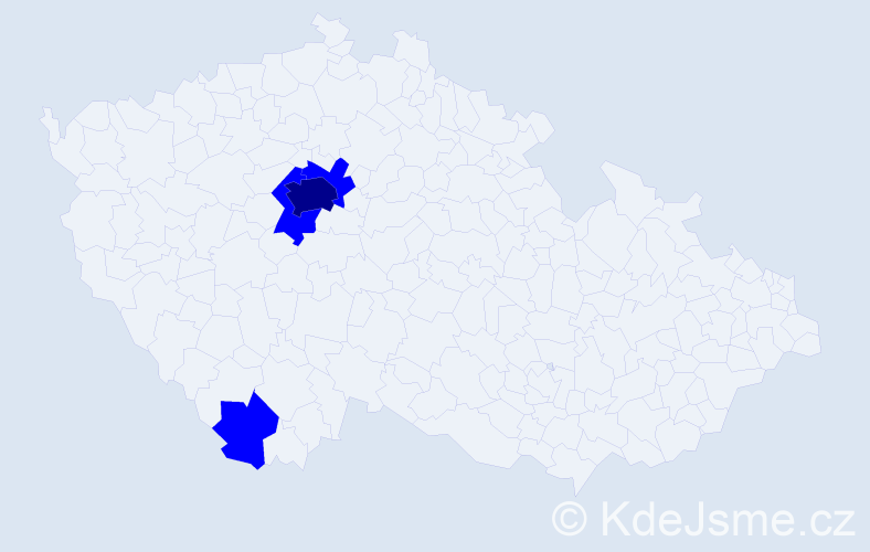 Příjmení: 'Bardiovský', počet výskytů 5 v celé ČR