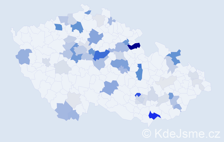 Příjmení: 'Olexa', počet výskytů 171 v celé ČR