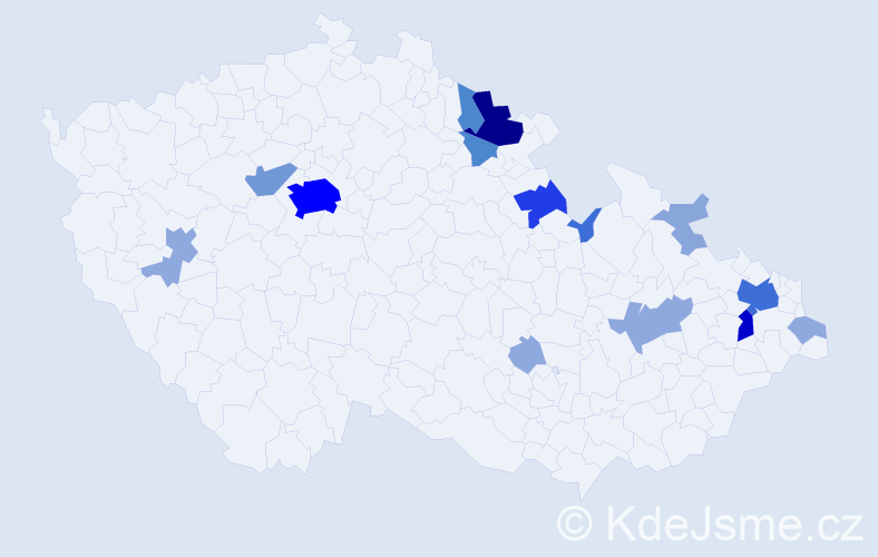 Příjmení: 'Kolbe', počet výskytů 58 v celé ČR