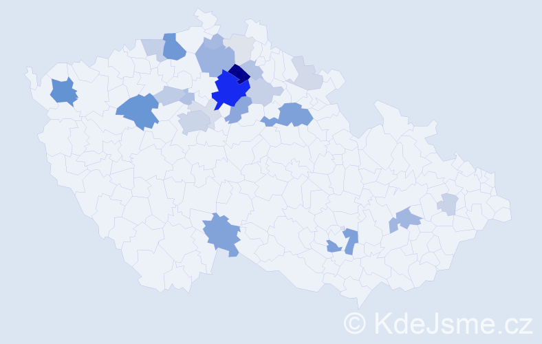 Příjmení: 'Koliáš', počet výskytů 85 v celé ČR