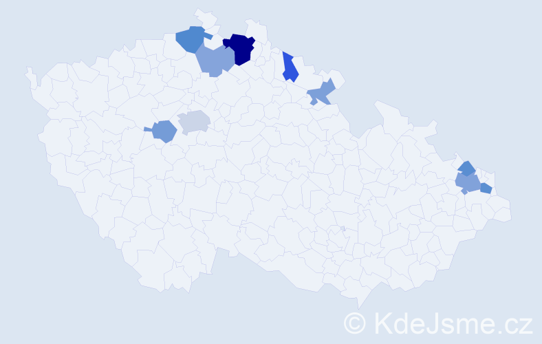 Příjmení: 'Dorníková', počet výskytů 21 v celé ČR