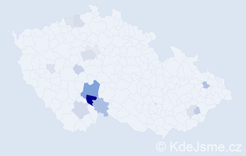 Příjmení: 'Kluzáková', počet výskytů 66 v celé ČR