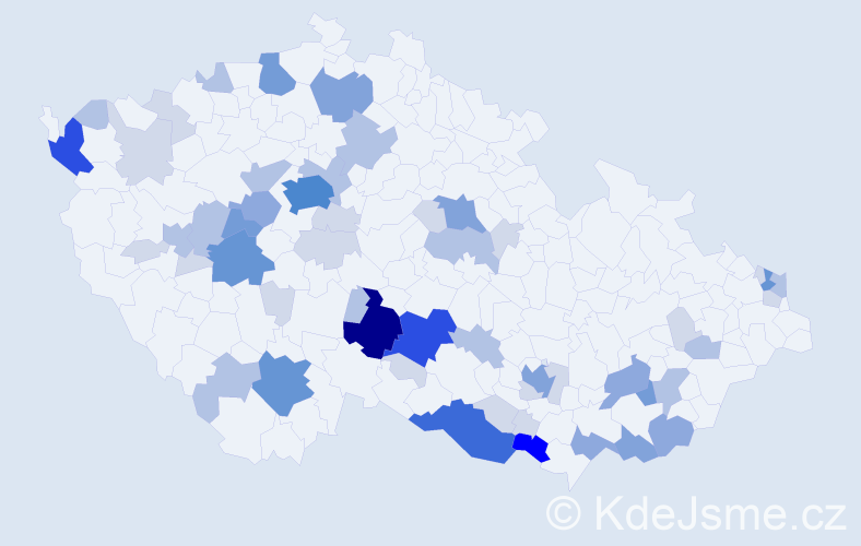 Příjmení: 'Norek', počet výskytů 170 v celé ČR