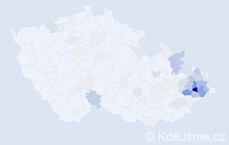 Příjmení: 'Zátopková', počet výskytů 341 v celé ČR