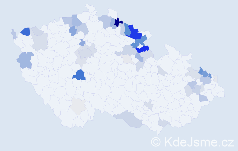 Příjmení: 'Seidel', počet výskytů 195 v celé ČR