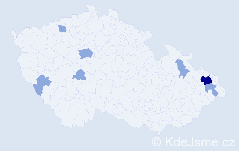 Příjmení: 'Mikulajčíková', počet výskytů 14 v celé ČR