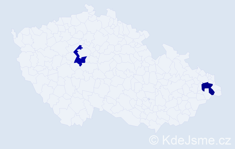 Příjmení: 'Kizur', počet výskytů 4 v celé ČR