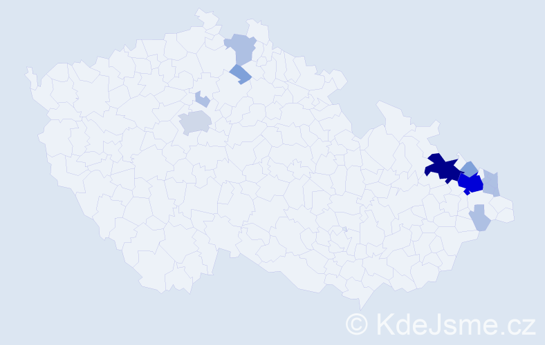 Příjmení: 'Kašing', počet výskytů 51 v celé ČR