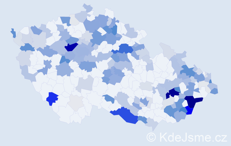 Příjmení: 'Špalek', počet výskytů 557 v celé ČR