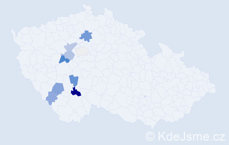 Příjmení: 'Kluiber', počet výskytů 24 v celé ČR