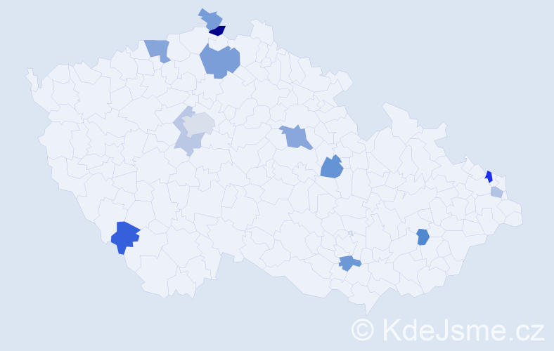Příjmení: 'Reváková', počet výskytů 20 v celé ČR