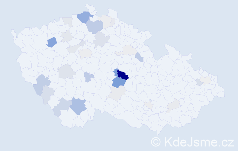 Příjmení: 'Krédl', počet výskytů 98 v celé ČR