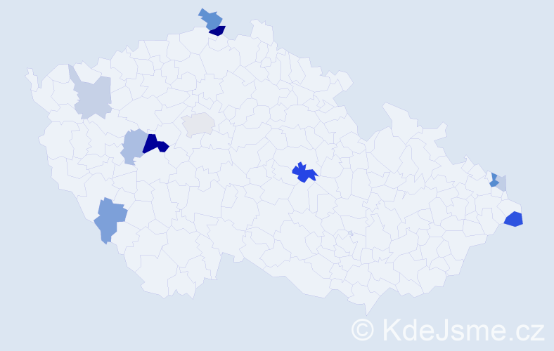 Příjmení: 'Beniačová', počet výskytů 22 v celé ČR
