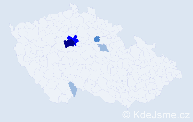 Příjmení: 'Theer', počet výskytů 11 v celé ČR