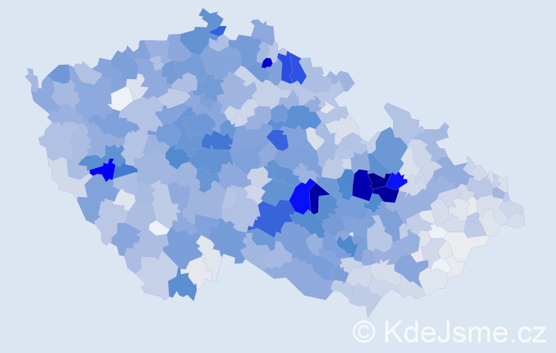 Příjmení: 'Havlíček', počet výskytů 5185 v celé ČR