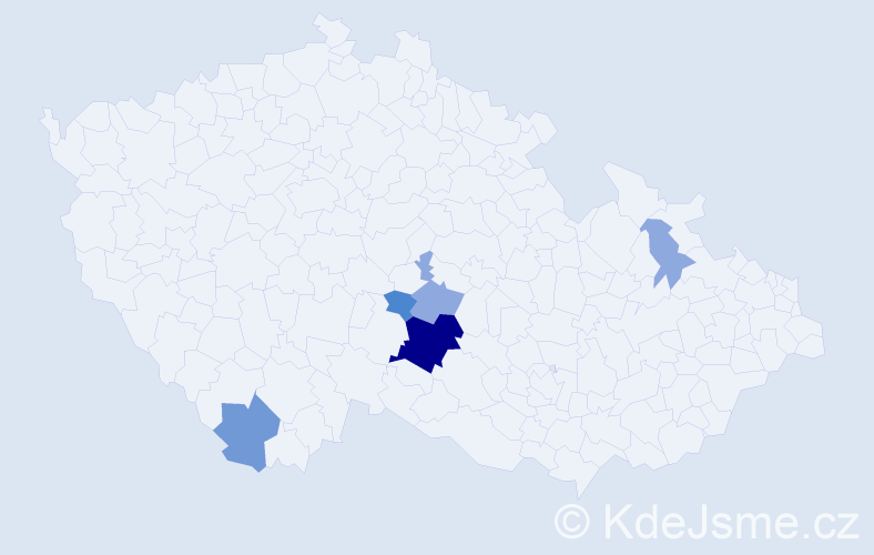 Příjmení: 'Chmilová', počet výskytů 13 v celé ČR