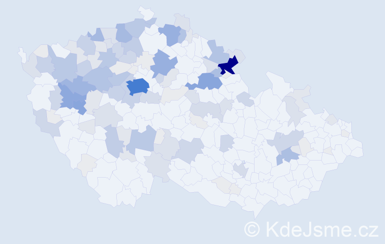 Příjmení: 'Hubka', počet výskytů 488 v celé ČR