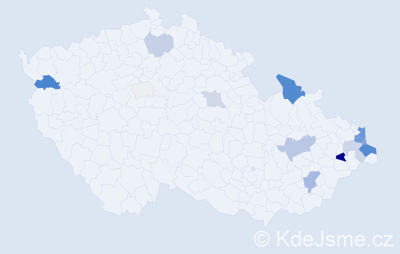 Příjmení: 'Rygolová', počet výskytů 29 v celé ČR